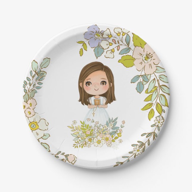 Plato de papel Primera Comunión GEORGIA Paper Plates (Front)