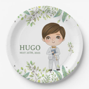 Plato de papel redondo HUGO Primera Comunión Paper Plates