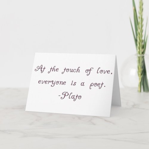 Plato Love Poet Quote Card