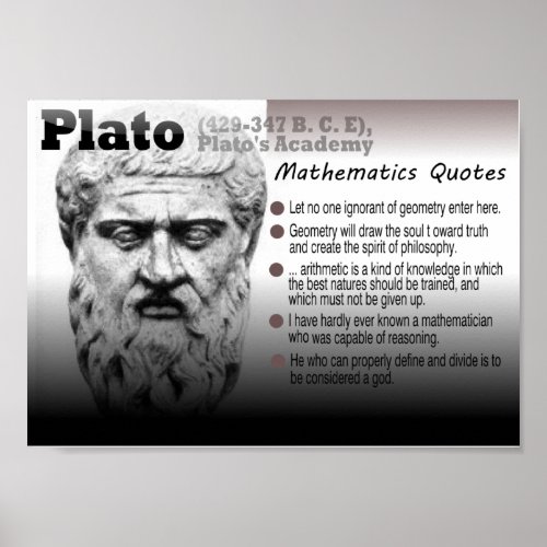 Plato Mathematics quotes Poster