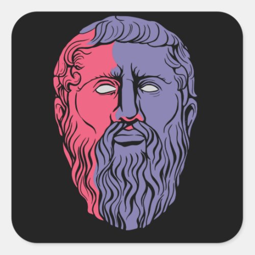 Plato Philosopher Portrait Square Sticker