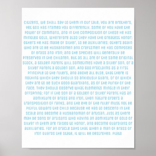 Plato Philosophy Quote Poster