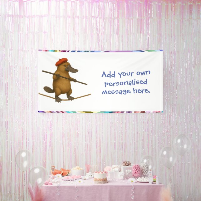Plato platypus tightrope walker banner (Party)
