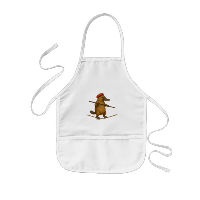 Plato platypus tightrope walker kids' apron (Front)