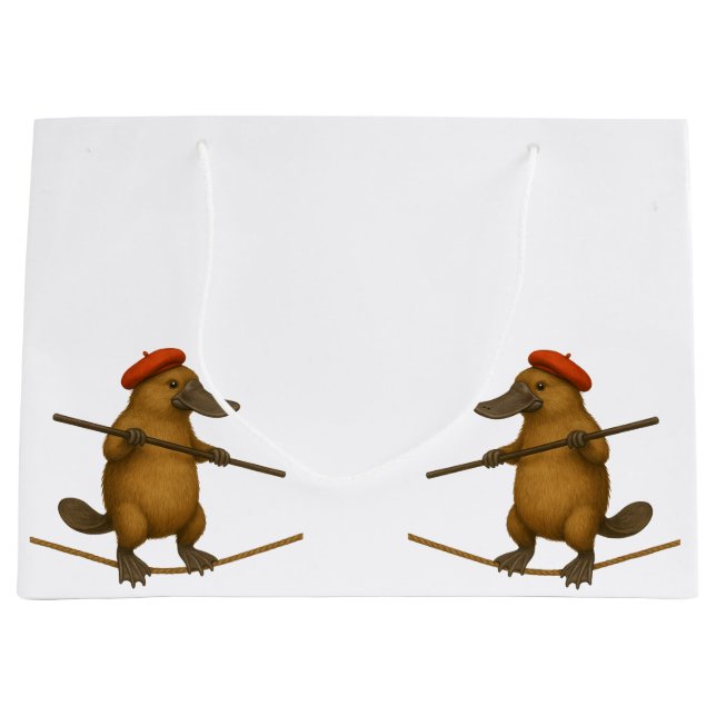 Plato platypus tightrope walker large gift bag (Front)