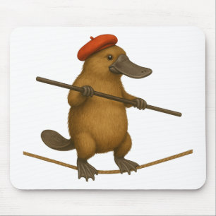 Plato platypus tightrope walker mouse pad