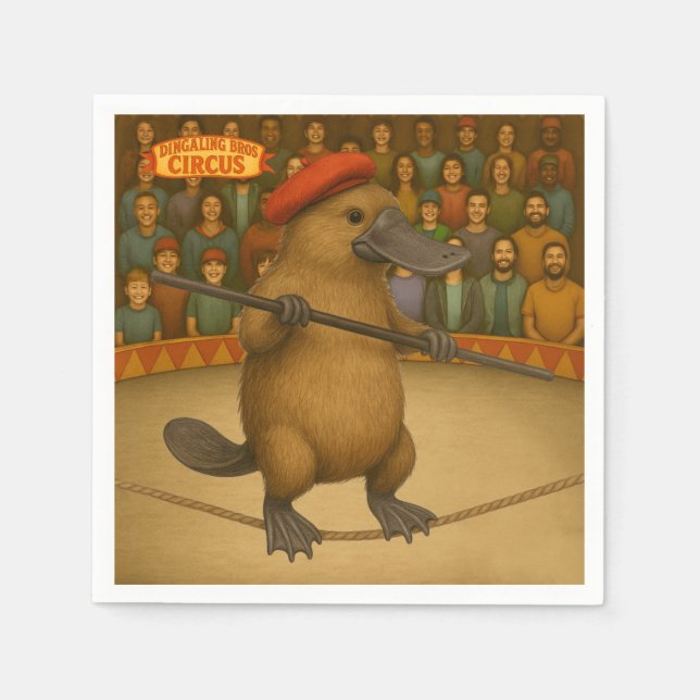 Plato platypus tightrope walker napkins (Front)