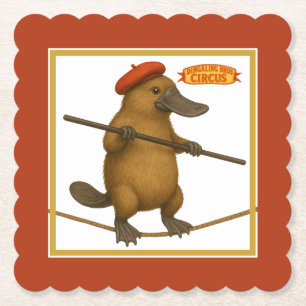 Plato platypus tightrope walker paper coaster
