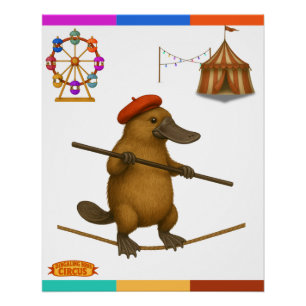 Plato platypus tightrope walker poster