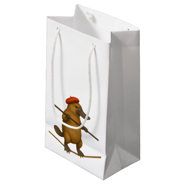Plato platypus tightrope walker small gift bag (Front Angled)