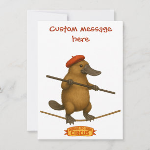 Plato platypus tightrope walker thank you card