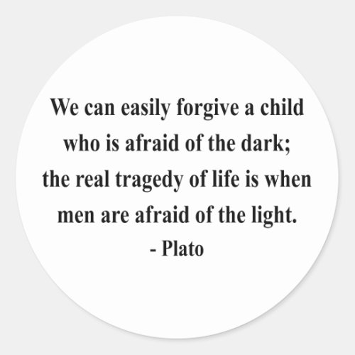 Plato Quote 5a Classic Round Sticker