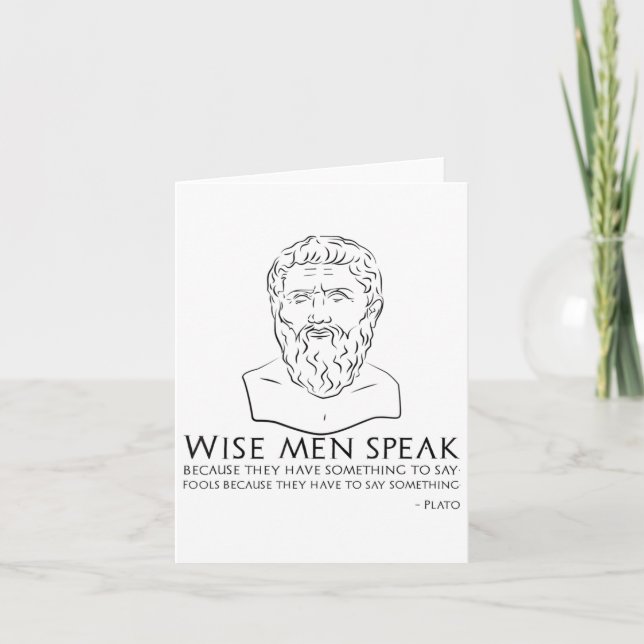 Plato Quote On Wise Men And Fools - Ancient Greek  Card (Front)