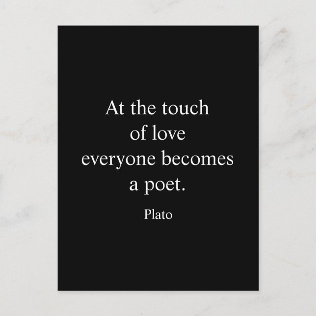 Plato Quote; The Touch Of Love Postcard (Front)