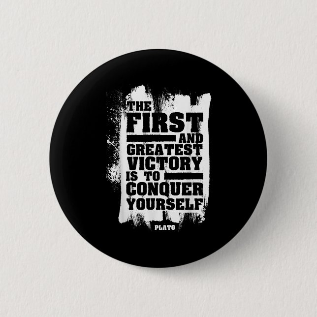 Plato Stoic Mindfulness Quote Stoicism Philosophy  Button (Front)