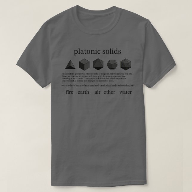 Platonic Solids  T-Shirt (Design Front)