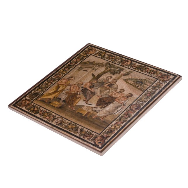 Plato's Academy mosaic Ceramic Tile (Side)