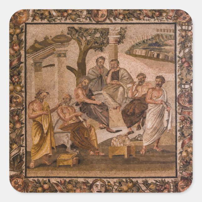 Plato's Academy mosaic Square Sticker (Front)