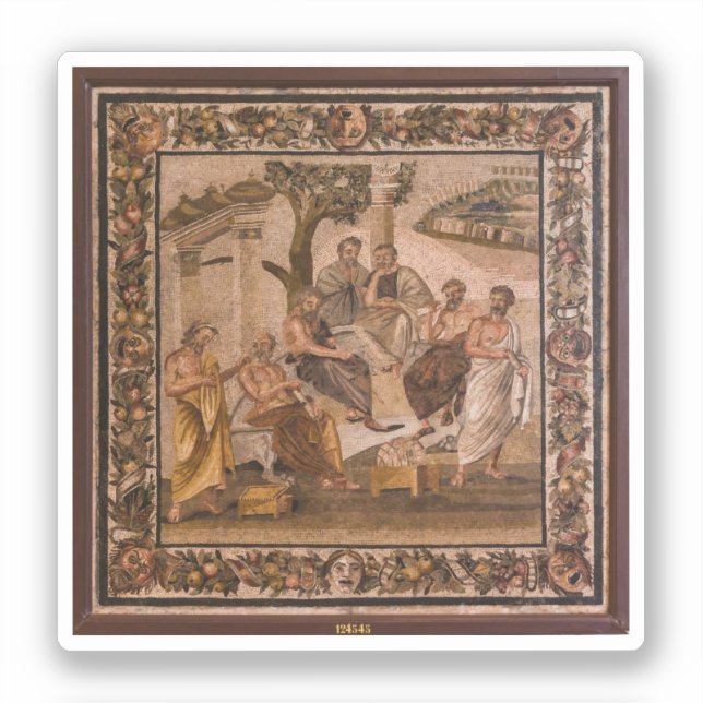Plato's Academy mosaic Sticker (Front)