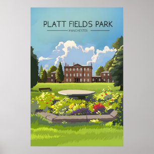 Platt Fields Park Manchester Travel Poster