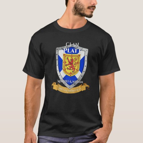 Platt Scottish Family Clan Scotland Shield T_Shirt