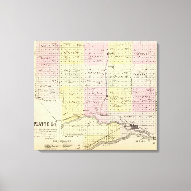 Platte County, Nebraska Canvas Print (Front)