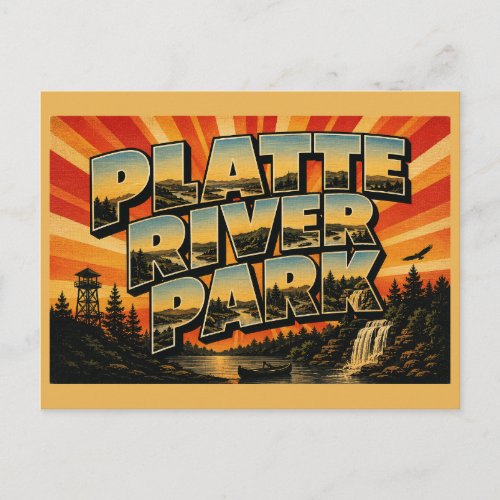 Platte River State Park Nebraska Bluffs Waterfall Postcard