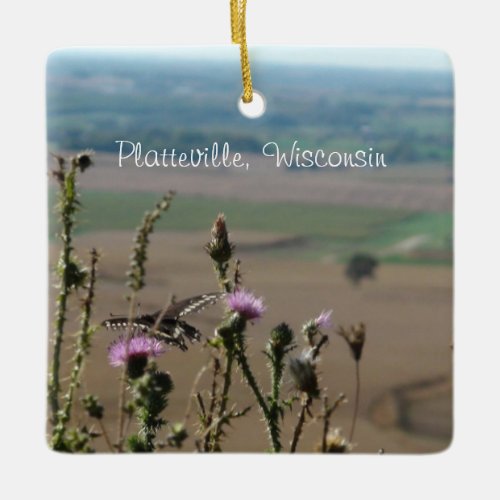 Platteville Wisconsin View from The Mound Ceramic Ornament