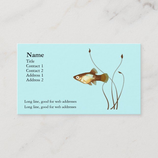 Platy on Blue Business Card (Front)
