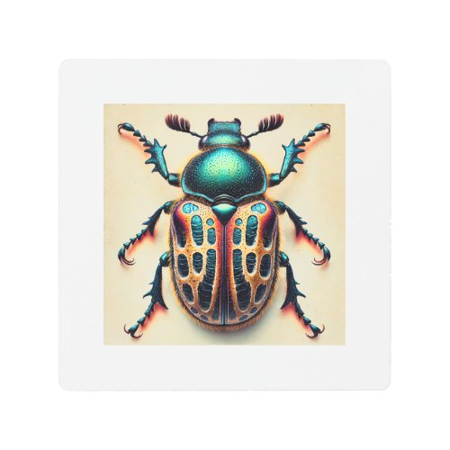 Platydema beetle 070724IREF101 _ Watercolor Metal Print