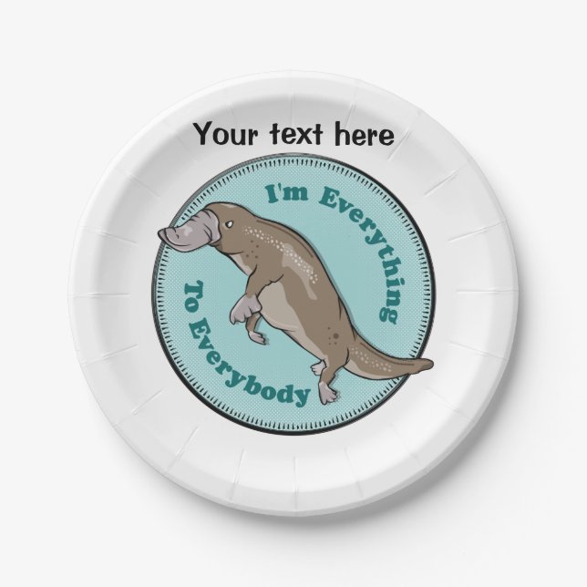 Platypus Australian Animal Paper Plates (Front)