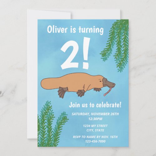 Platypus Birthday Invitation