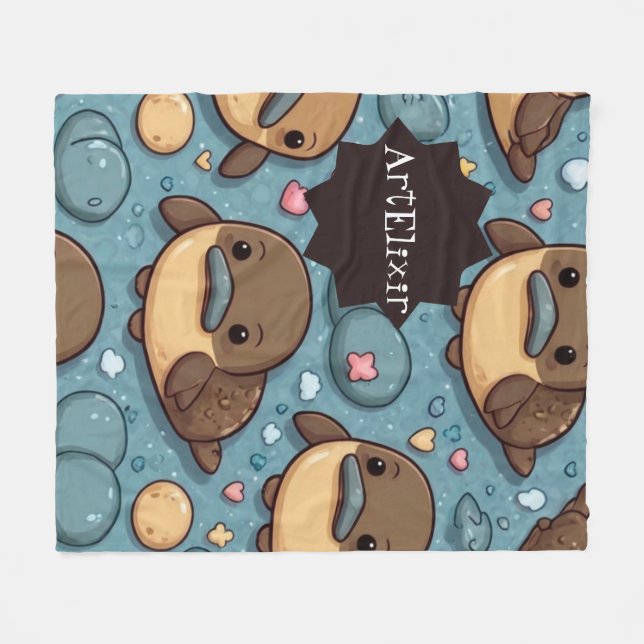 Platypus Brown Print Fleece Blanket Zazzle