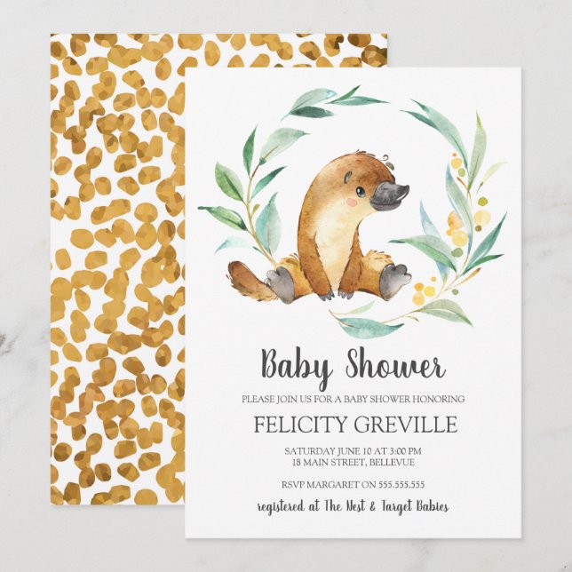 Platypus Bush Baby | Baby Shower Invitations (Front/Back)
