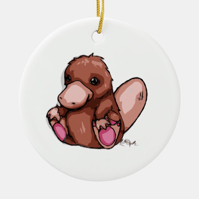 Platypus Ceramic Ornament (Front)