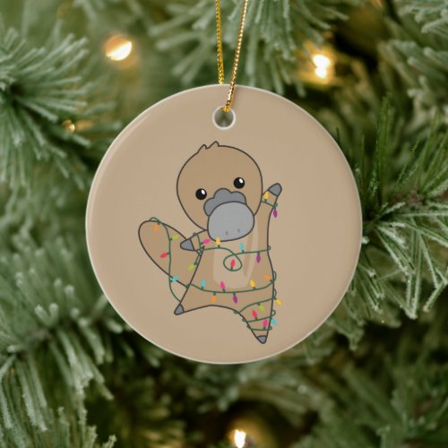 platypus Christmas Tabes Sweet Animals Adult Cloth Ceramic Ornament