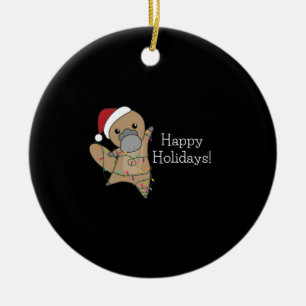 platypus Christmas Tabes Sweet Animals Ceramic Ornament