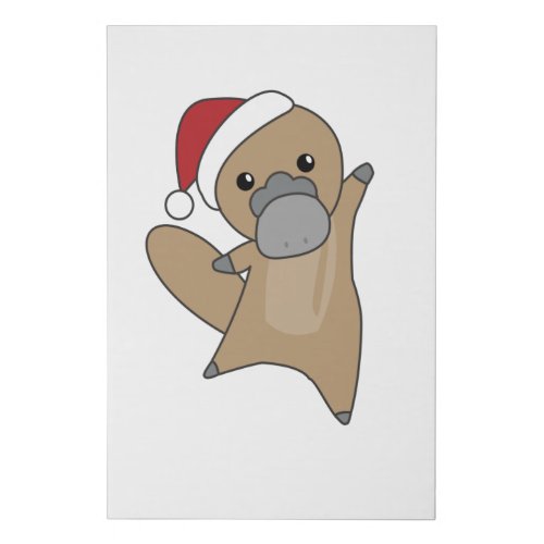 platypus Christmas Tabes Sweet Animals Faux Canvas Print
