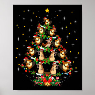 Platypus Christmas Tee Gift Santa Hat Platypus Chr Poster