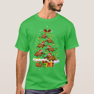 Platypus Christmas Tree Beaver Cute Funny T-Shirt