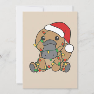 Platypus Christmas Winter Animals Holiday Platypus Card