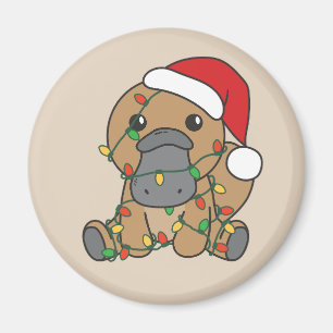Platypus Christmas Winter Animals Holiday Platypus Magnet