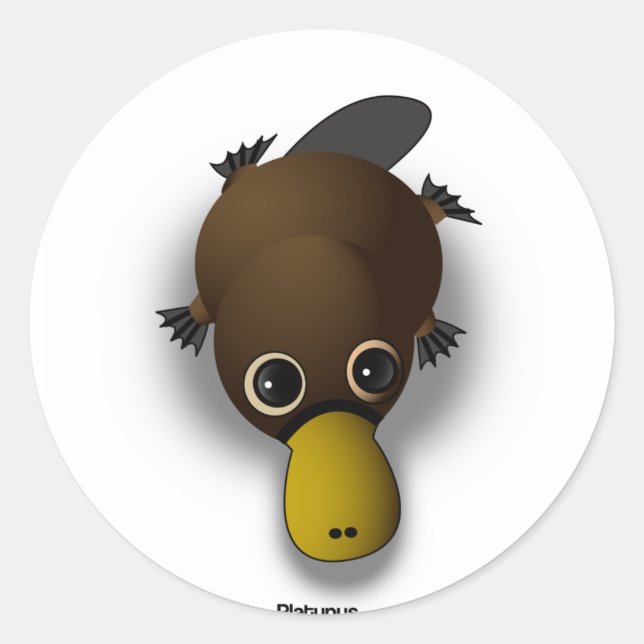 platypus classic round sticker (Front)