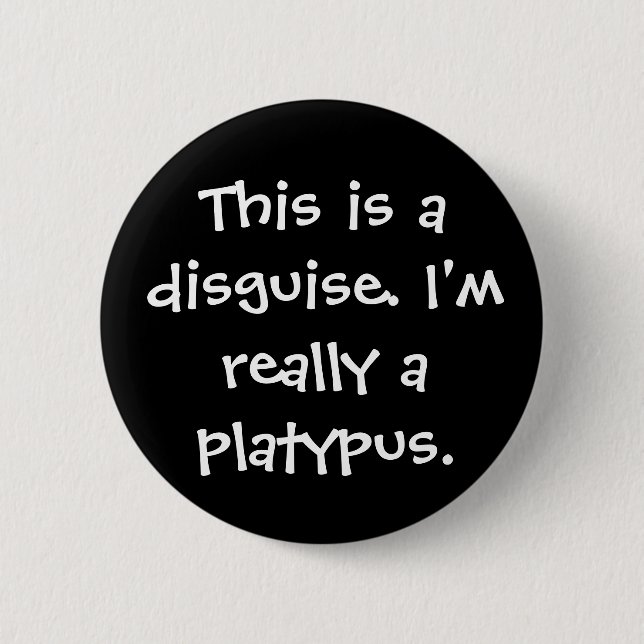 Platypus Costume Pinback Button (Front)