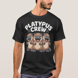 Platypus Crew Cartoon Weird Australian Animal T-Shirt
