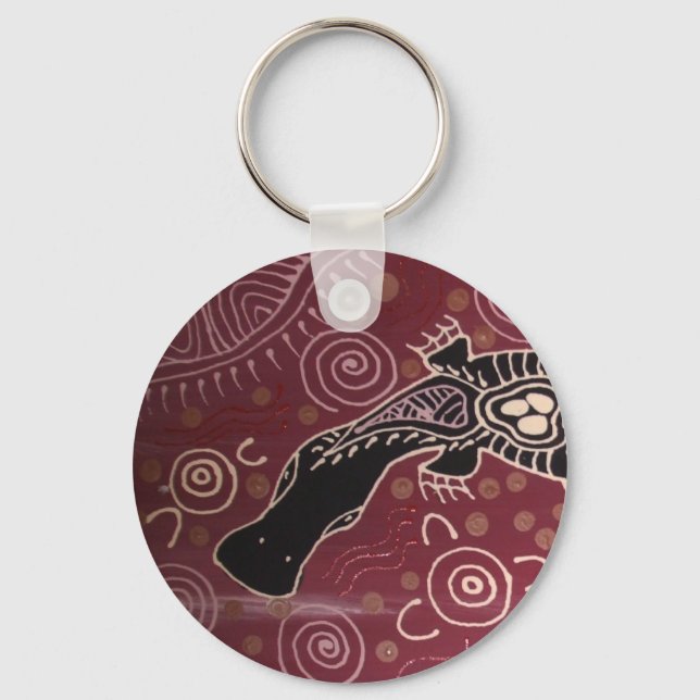 Platypus Dreaming Red by Mundara Koorang Keychain (Front)
