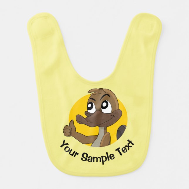 Platypus giving thumbs up   baby bib (Front)