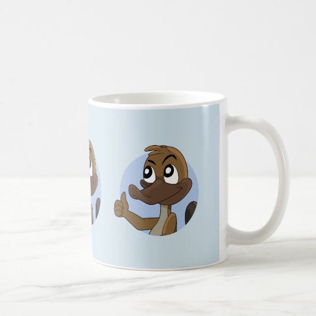 Platypus giving thumbs up cartoon coffee mug (Right)