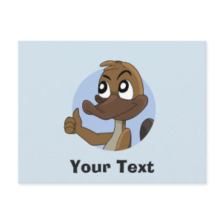Platypus giving thumbs up cartoon postcard