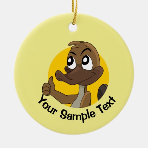 Platypus giving thumbs up   ceramic ornament